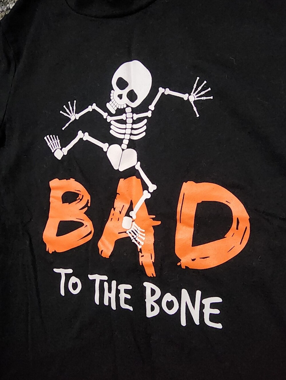 Open Trails “Bad to the Bone” Small (6-7) Graphic T-shirt Halloween Skeleton EUC - Picture 2 of 4